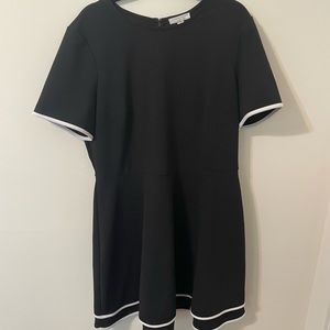 London style black dress with white piping in size 18